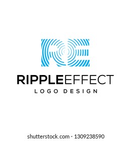 ripple effect vector logo design template