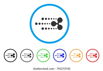 Ripple Fast rounded icon. Style is a flat grey symbol inside light blue circle with additional color variants. Ripple Fast vector designed for web and software interfaces.