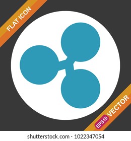 
Ripple Flat Icon For Web, UI, UX, And App On Black Background. Vector Of Crypto Currency Symbol And Coins Image. EPS10 Vector Image.