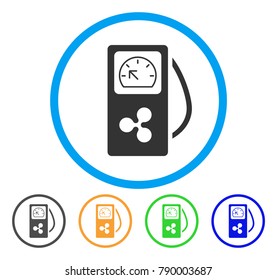 Ripple Gasoline Station rounded icon. Style is a flat gray symbol inside light blue circle with bonus colored versions. Ripple Gasoline Station vector designed for web and software interfaces.