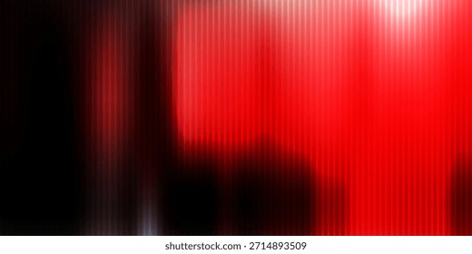 Fundo de distorção de vidro ondulação. Textura de vidro com nervuras de efeito fractal abstrato com gradientes vibrantes linhas verticais lisas caneladas. Reded Bold design dinâmico misturando tons futuristas vetor bg.