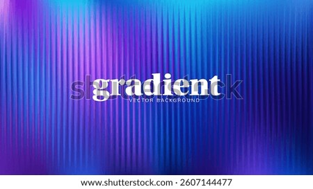 Ripple glass distortion background. Abstract fractal effect ribbed glass texture with vibrant gradients smooth fluted vertical lines. Reeded Bold dynamic design blending futuristic tones vector bg.