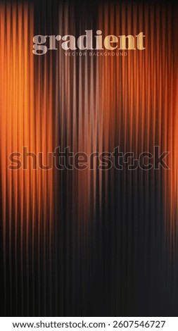Ripple glass distortion background. Abstract fractal effect ribbed glass texture with vibrant gradients smooth fluted vertical lines. Reeded Bold dynamic design blending futuristic tones vector bg.