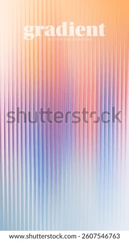 Ripple glass distortion background. Abstract fractal effect ribbed glass texture with vibrant gradients smooth fluted vertical lines. Reeded Bold dynamic design blending futuristic tones vector bg.