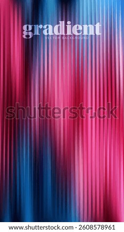 Ripple glass distortion background. Abstract fractal effect ribbed glass texture with vibrant gradients smooth fluted vertical lines. Reeded Bold dynamic design blending futuristic tones vector bg.