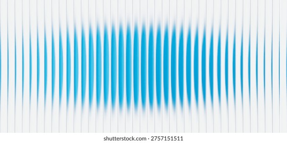 Ripple Glass Distortion Background. Gradient fractal glass effect. Dynamic vibrant blue poster. Prismatic distortion. Flute texture. Wavy vertical line stripes. Vector illustration