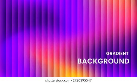 Ripple Glas Farbverlauf Hintergrunddesign im Vektorformat. Neonfarben, violett, gelb, rot. Vertikales Linienkonzept mit Glasstruktur. Moderner futuristischer Hintergrund. Minimalistisch für Landing Page, Banner, Poster.