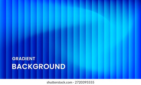 Diseño de fondo de gradiente de vidrio ondulado en formato Vector. Colores neón de azul claro, azul oscuro y turquesa. Concepto de líneas de Vertical con textura de vidrio. Fondo futurista moderno.