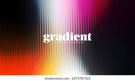 Design de fundo de gradiente ondulado. Efeito de textura de vidro ondulado de distorção moderno. Abstrato efeito fractal com nervuras de textura de vidro com gradientes vibrantes vetor horizontal liso canelado bg.