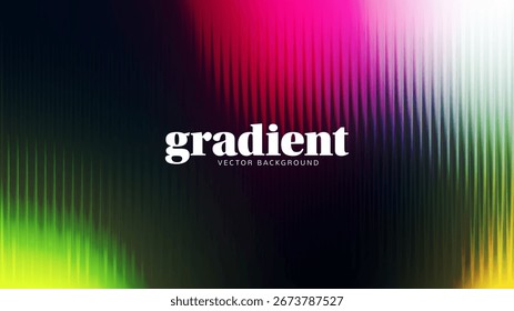 Ripple gradient background design. Modern distortion ripple glass texture effect. Abstract fractal effect ribbed glass texture with vibrant gradients smooth fluted horizontal vector bg.