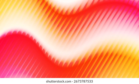 Design de fundo de gradiente ondulado. Efeito de textura de vidro ondulado de distorção moderno. Abstrato efeito fractal com nervuras de textura de vidro com gradientes vibrantes vetor liso canelado bg.