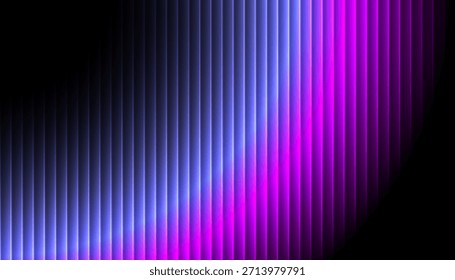 Ripple Farbverlauf Glas Hintergrund, vertikale Neon Leuchten dunkel gerippt fraktale Textur in tiefblau und violett cinematic scharfe Verzerrung Textur, futuristische Cover Template Mockup - Vektor
