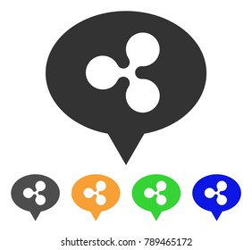 Ripple Hint Balloon icon. Vector illustration style is a flat iconic ripple hint balloon symbol with gray, yellow, green, blue color versions. Designed for web and software interfaces.