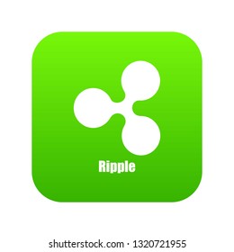 Ripple icon green vector isolated on white background