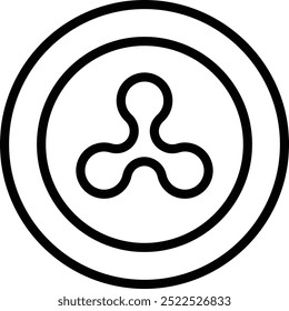 Ícone ondulação ou ilustração que representa o protocolo de pagamento digital e criptomoeda