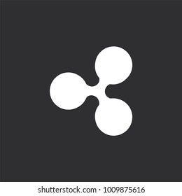 Ripple icon isolated on black background. Cryptocurrency symbol modern, simple, vector, icon for website design, mobile app, ui. Vector Illustration