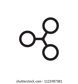 Ripple icon symbol. Isolated vector illustration of virtual banking sign.