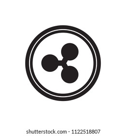 Ripple icon symbol. Isolated vector illustration of virtual banking sign.
