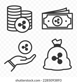 Ripple icons set money icon vector image on transparent background (PNG).