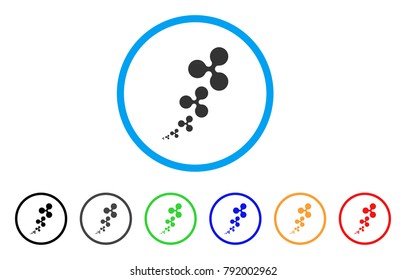 Ripple Inflation rounded icon. Style is a flat gray symbol inside light blue circle with additional color versions. Ripple Inflation vector designed for web and software interfaces.