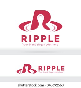 Ripple Letter R Logo Water Ripple Stock Vector (Royalty Free) 340692563 ...