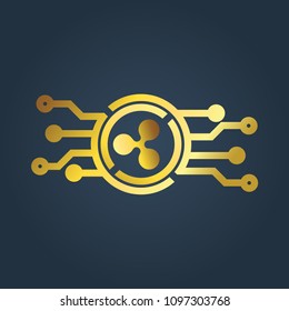 Ripple logo. Cryptocurrency concept. Vector.