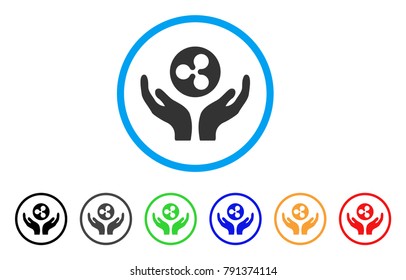 Ripple Maintenance Hands rounded icon. Style is a flat gray symbol inside light blue circle with additional colored variants. Ripple Maintenance Hands vector designed for web and software interfaces.