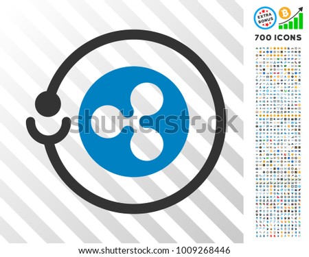 Ripple Masternode icon with 700 bonus bitcoin mining and blockchain pictures. Vector illustration style is flat iconic symbols designed for blockchain apps. Stock photo © 