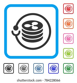 Ripple Masternode icon. Flat gray pictogram symbol in a blue rounded squared frame. Black, gray, green, blue, red, orange color additional versions of Ripple Masternode vector.