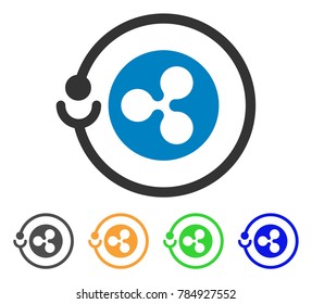 Ripple Masternode icon. Vector illustration style is a flat iconic ripple masternode symbol with gray, yellow, green, blue color variants. Designed for web and software interfaces.