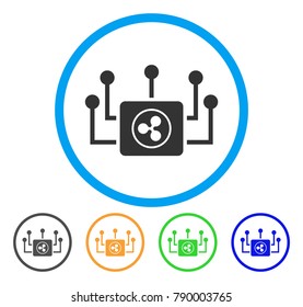 Ripple Masternode Links rounded icon. Style is a flat gray symbol inside light blue circle with additional color variants. Ripple Masternode Links vector designed for web and software interfaces.