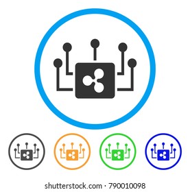 Ripple Masternode Links rounded icon. Style is a flat grey symbol inside light blue circle with bonus colored variants. Ripple Masternode Links vector designed for web and software interfaces.