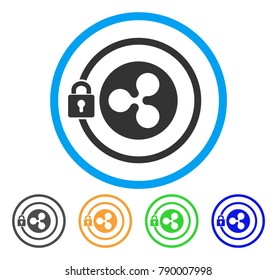Ripple Masternode rounded icon. Style is a flat grey symbol inside light blue circle with additional colored versions. Ripple Masternode vector designed for web and software interfaces.