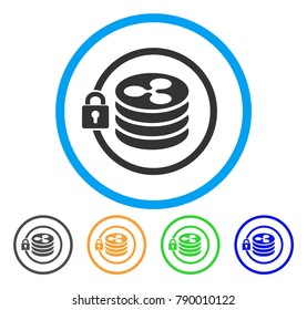 Ripple Masternode rounded icon. Style is a flat gray symbol inside light blue circle with additional color variants. Ripple Masternode vector designed for web and software interfaces.