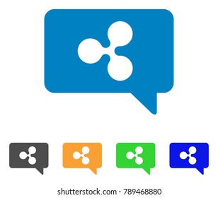 Ripple Message Cloud icon. Vector illustration style is a flat iconic ripple message cloud symbol with grey, yellow, green, blue color versions. Designed for web and software interfaces.