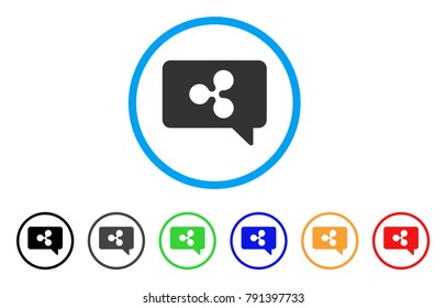 Ripple Message Cloud rounded icon. Style is a flat gray symbol inside light blue circle with additional colored variants. Ripple Message Cloud vector designed for web and software interfaces.