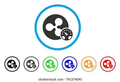 Ripple Meter rounded icon. Style is a flat gray symbol inside light blue circle with bonus colored versions. Ripple Meter vector designed for web and software interfaces.