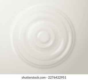 Ripple Milk splash. Liquid Waves on white background. Realistic 3d Illustration drop splash effect.