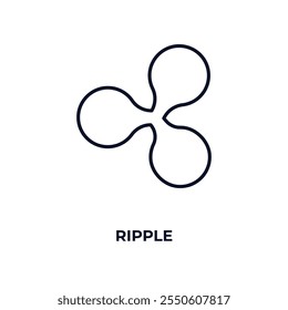 ripple  outline icon. Linear vector from cryptocurrency concept. Thin line ripple  icon isolated on white background