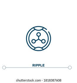 icono vectorial de contorno de ripple. ilustración de elemento simple. icono de contorno de rizo a partir del concepto de criptodivisa modificable. se puede usar para web y móvil
