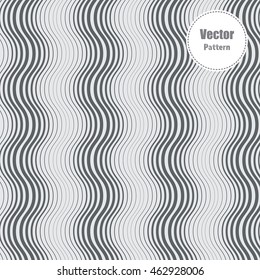 Ripple pattern. Repeating vector texture. Wavy graphic background. Simple wave stripes in different size of line