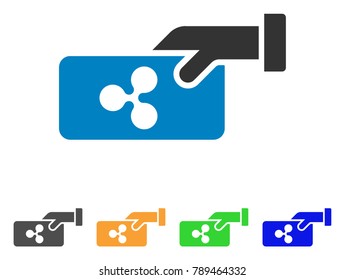 Ripple Payment icon. Vector illustration style is a flat iconic ripple payment symbol with gray, yellow, green, blue color versions. Designed for web and software interfaces.