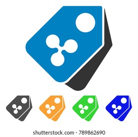 Ripple Price Tags icon. Vector illustration style is a flat iconic ripple price tags symbol with grey, yellow, green, blue color versions. Designed for web and software interfaces.