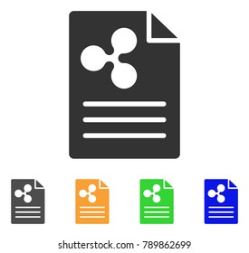 Ripple Prices icon. Vector illustration style is a flat iconic ripple prices symbol with grey, yellow, green, blue color versions. Designed for web and software interfaces.