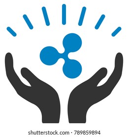 Ripple Prosperity Hands flat vector icon. An isolated icon on a white background.