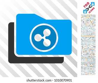 Ripple Purse icon with 700 bonus bitcoin mining and blockchain pictures. Vector illustration style is flat iconic symbols designed for cryptocurrency apps.