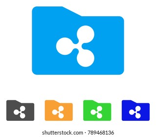 Ripple Purse icon. Vector illustration style is a flat iconic ripple purse symbol with grey, yellow, green, blue color versions. Designed for web and software interfaces.