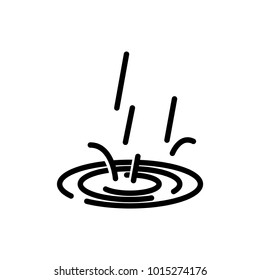 Ripple rain icon, vector illustration