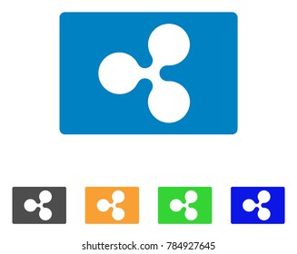 Ripple Rectangle icon. Vector illustration style is a flat iconic ripple rectangle symbol with gray, yellow, green, blue color versions. Designed for web and software interfaces.