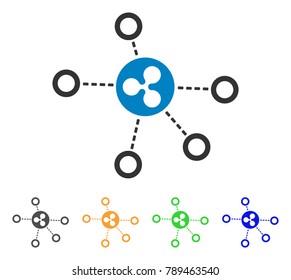 Ripple Relations icon. Vector illustration style is a flat iconic ripple relations symbol with gray, yellow, green, blue color variants. Designed for web and software interfaces.